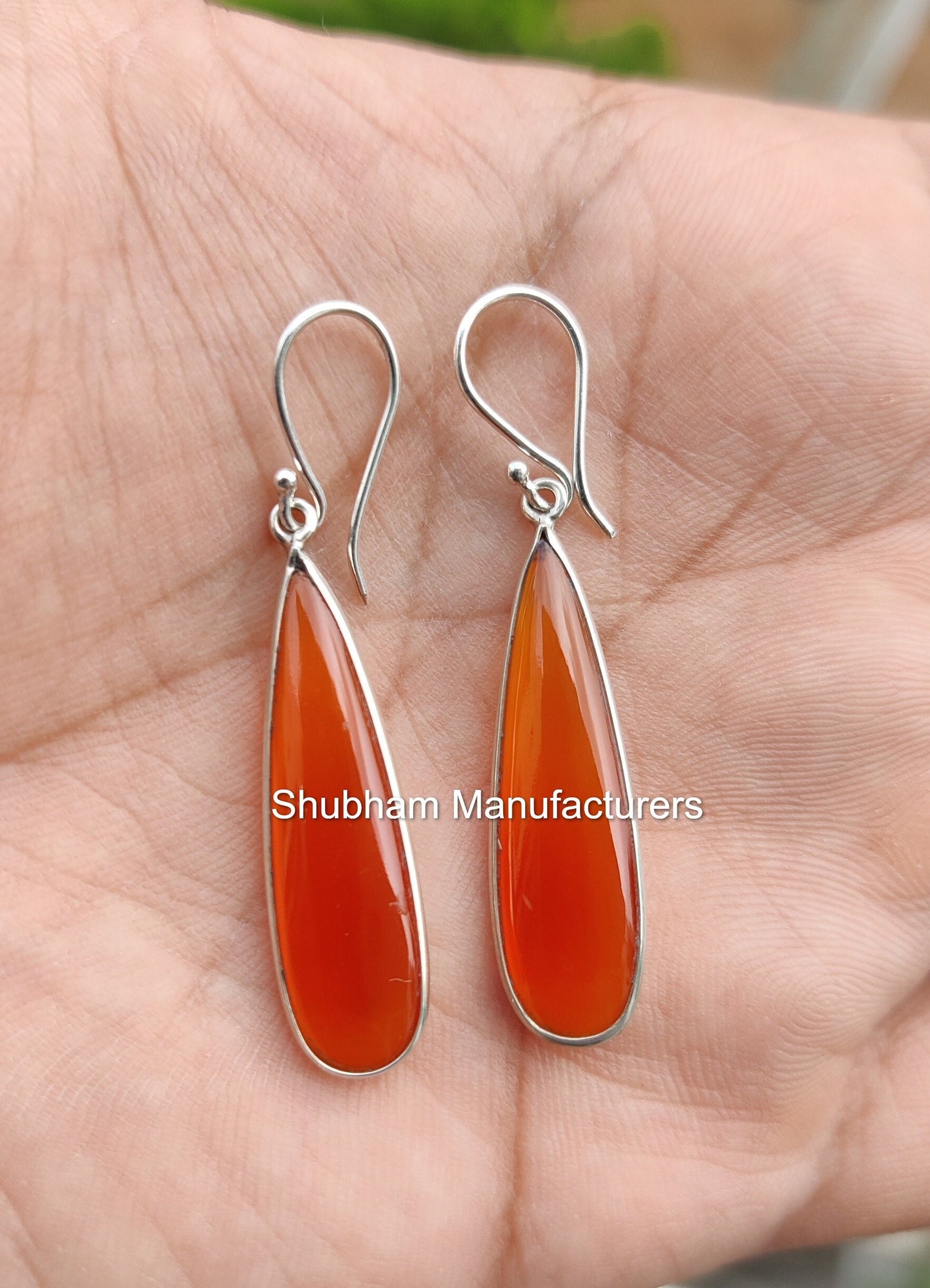 Natural Carnelian Earrings, 925 Sterling Silver Earrings, Carnelian Silver Jewelry, Orange Gemstone Earrings, Healing Stone, Gift for Her