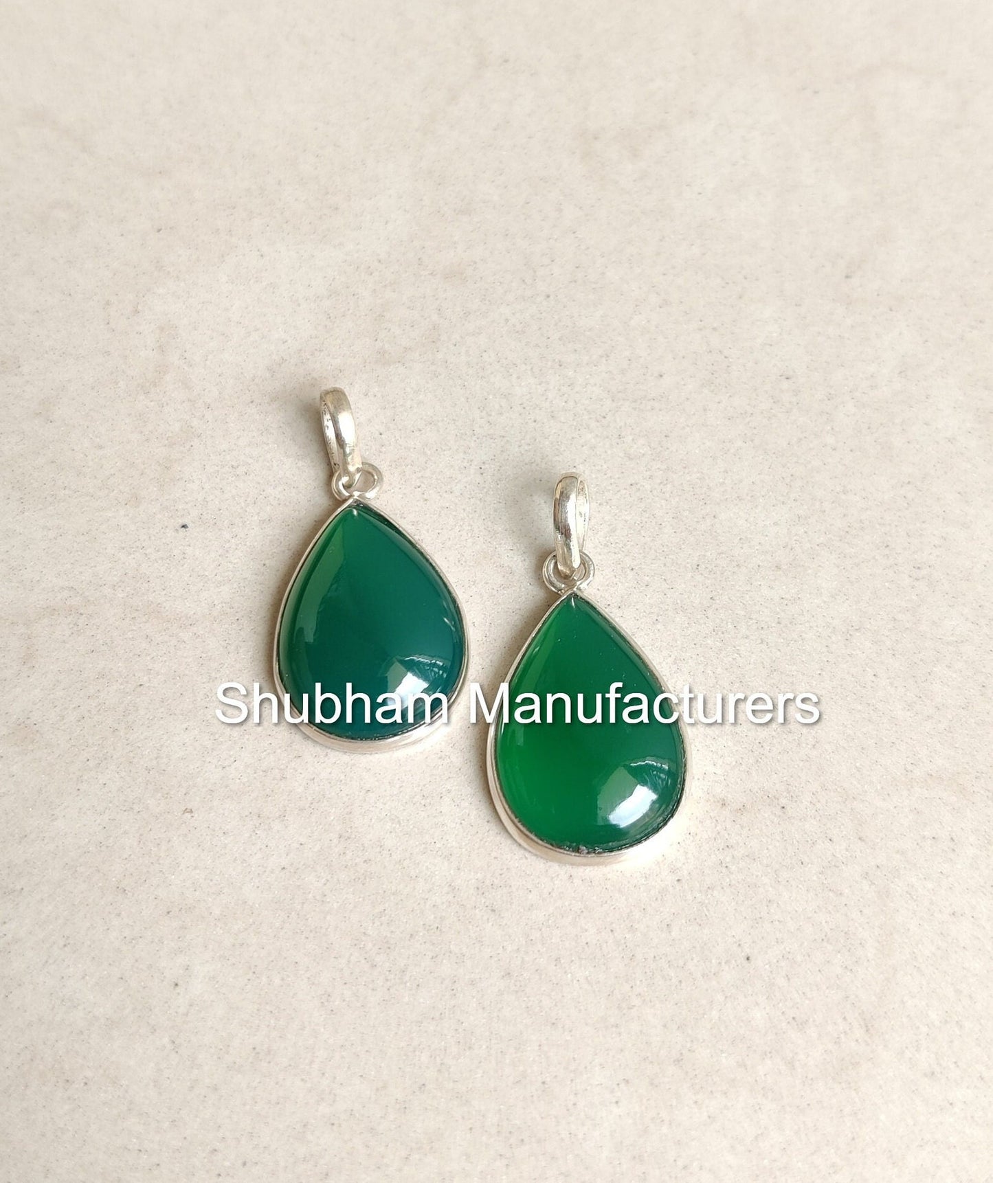 Natural Green Onyx Pendant, 925 Sterling Silver Pendant, Green Gemstone Jewelry, Teardrop Shape Pendant, Green Stone Necklace for Women