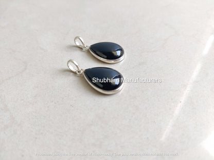 Natural Black Onyx Pendant, 925 Sterling Silver Pendant, Handmade Gemstone Necklace, Bridal Wedding Jewelry, Healing Stone Pendant for Her