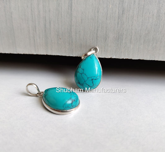 Genuine Turquoise Pendant, Delicate Everyday Pendant for Her, 925 Sterling Silver Pendant, December Birthstone, Natural Gemstone Jewelry