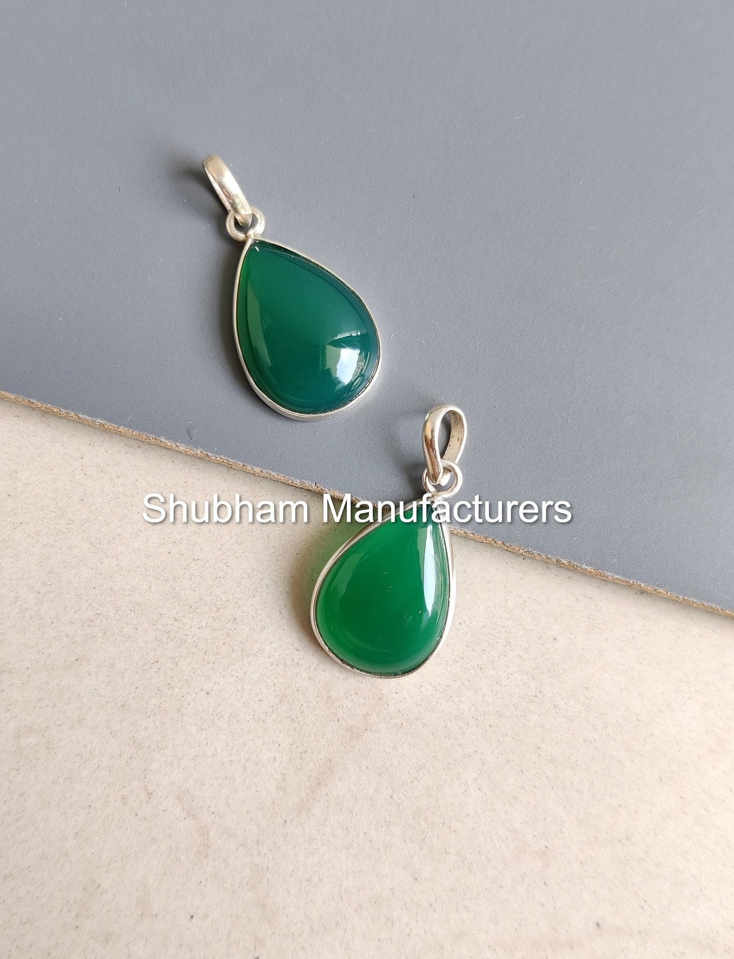 Natural Green Onyx Pendant, 925 Sterling Silver Pendant, Green Gemstone Jewelry, Teardrop Shape Pendant, Green Stone Necklace for Women