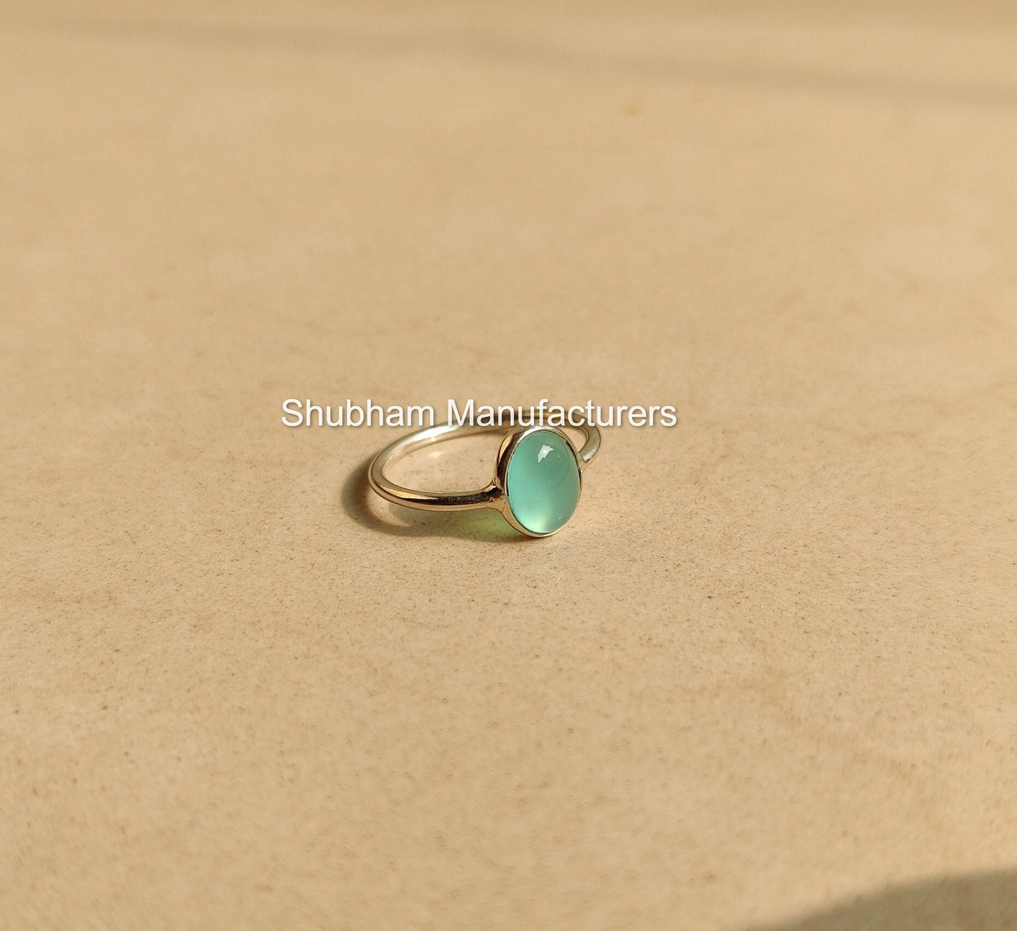 Aqua Chalcedony Ring, 925 Sterling Silver Ring, Blue Gemstone Jewelry, March Birthstone Ring, Dainty Minimalist Ring for Her, Handmade Gift
