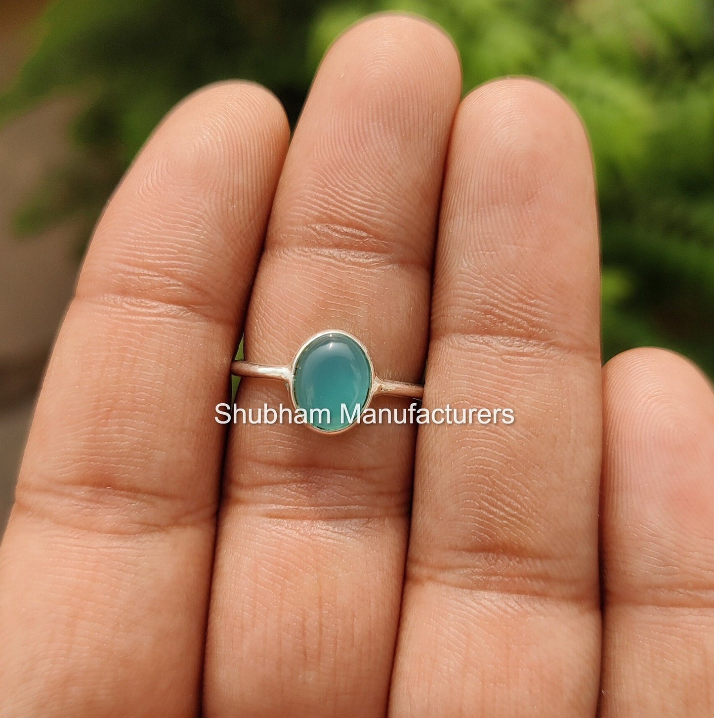 Aqua Chalcedony Ring, 925 Sterling Silver Ring, Blue Gemstone Jewelry, March Birthstone Ring, Dainty Minimalist Ring for Her, Handmade Gift