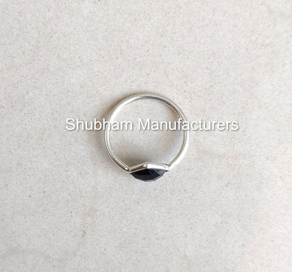 Natural Black Onyx Ring, 925 Sterling Silver Ring, Genuine Handcrafted Black Onyx Jewelry, December Birthstone, Elegance Jewelry for Women